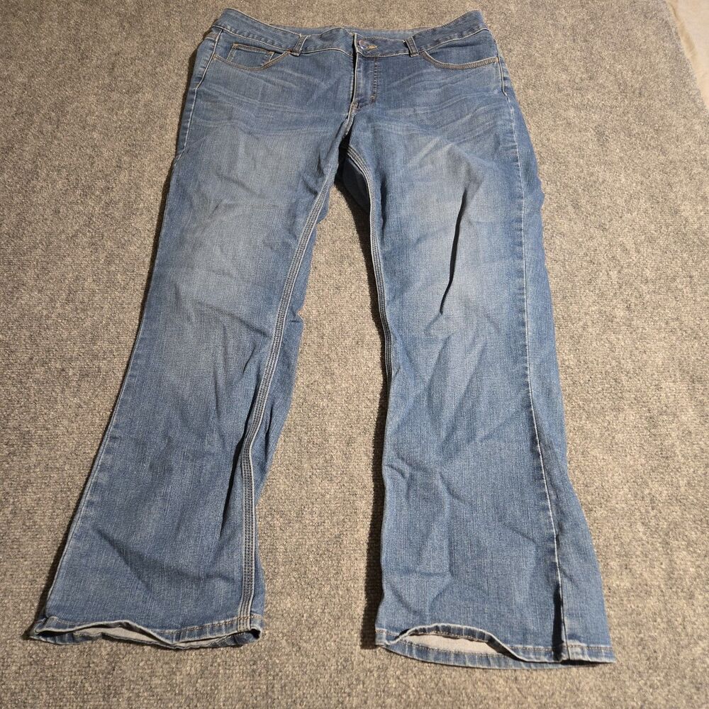 Riders By Lee Denim Jeans Womens Size 16 Blue Stretchy Bootcut Pockets Casual
